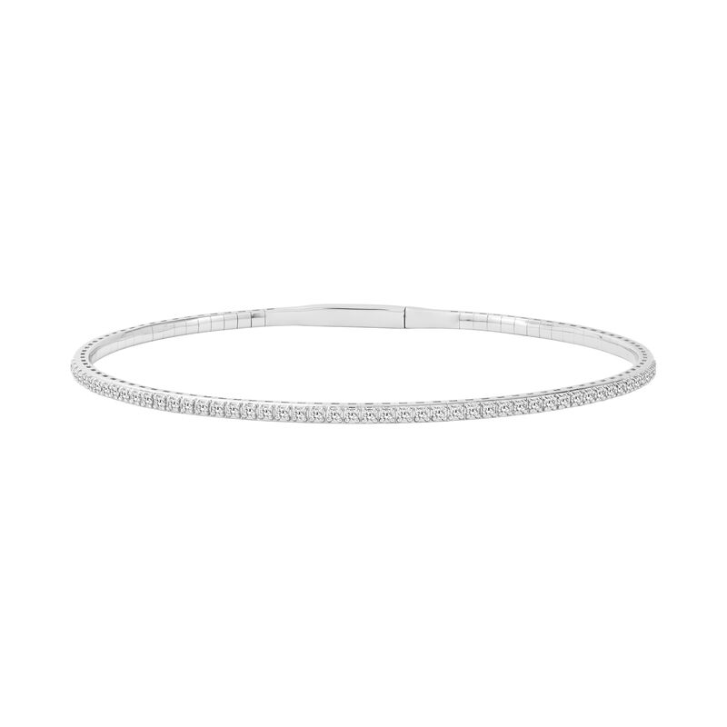 Lab Grown Diamond 1/2ctw. Halfway Flexi Bangle in Sterling Silver image number null
